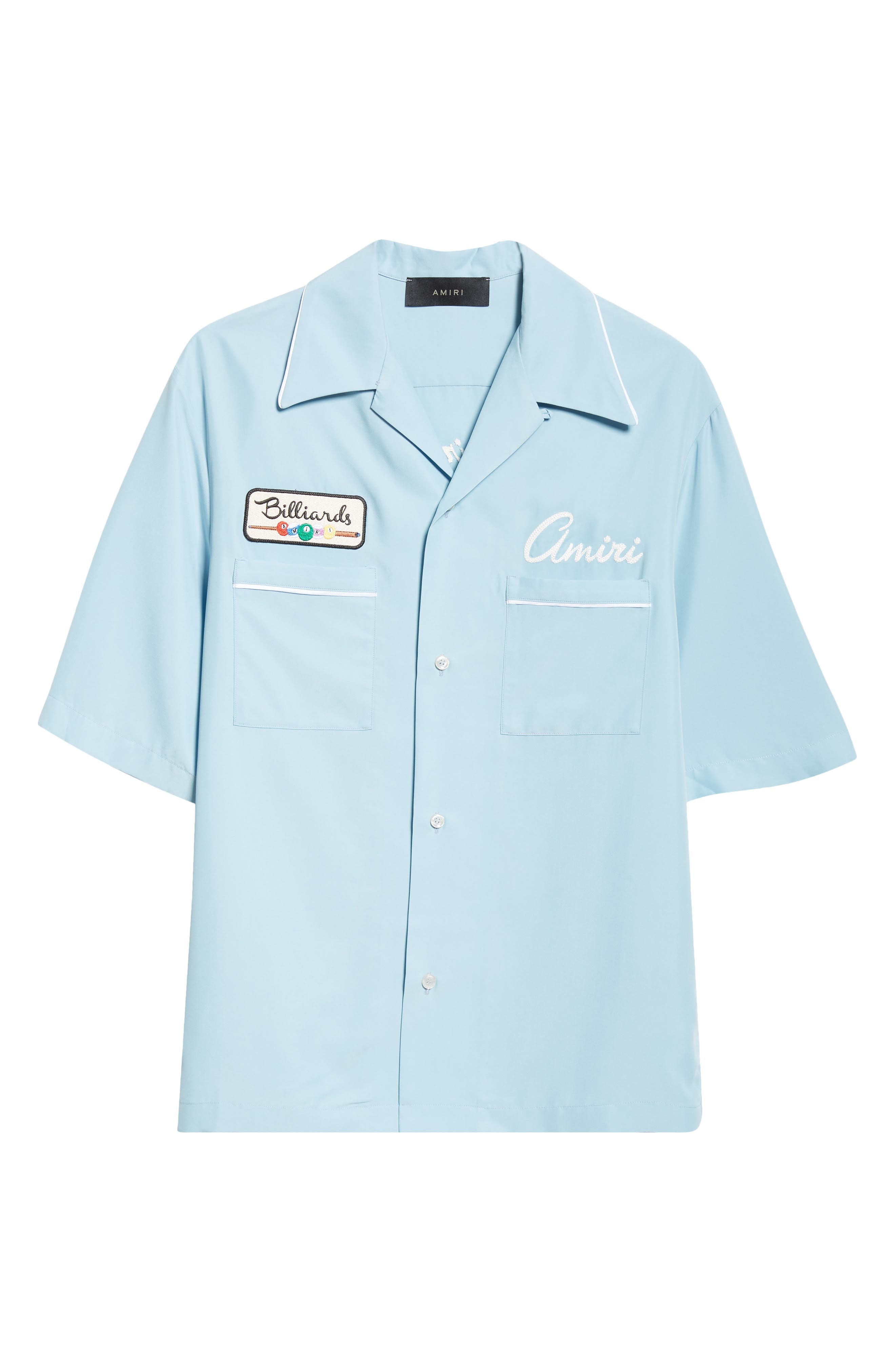 AMIRI Billiards Club Camp Shirt in Ocean Sky at Nordstrom - 5