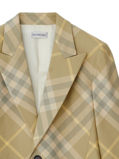 Burberry checked tailored single-breasted blazer outlook