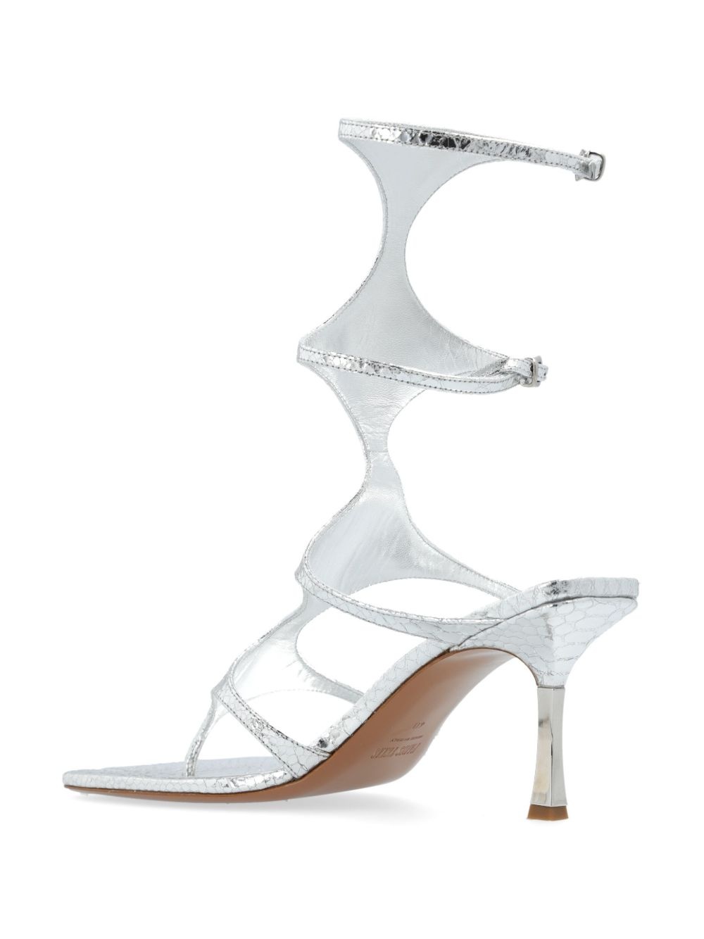 Uma 75mm python-effect gladiator sandals - 3
