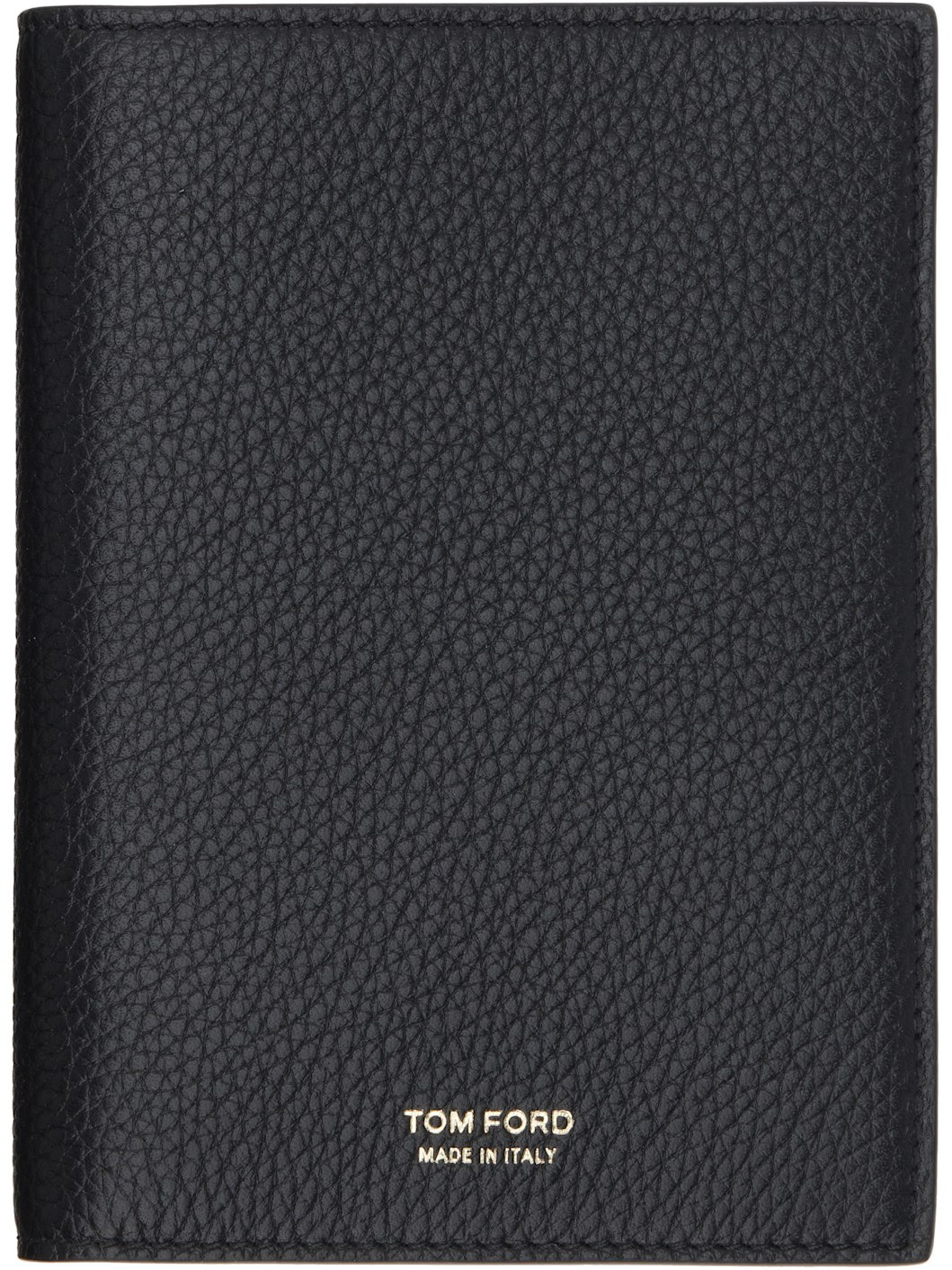 Black Soft Grain Leather T Line Passport Holder - 1