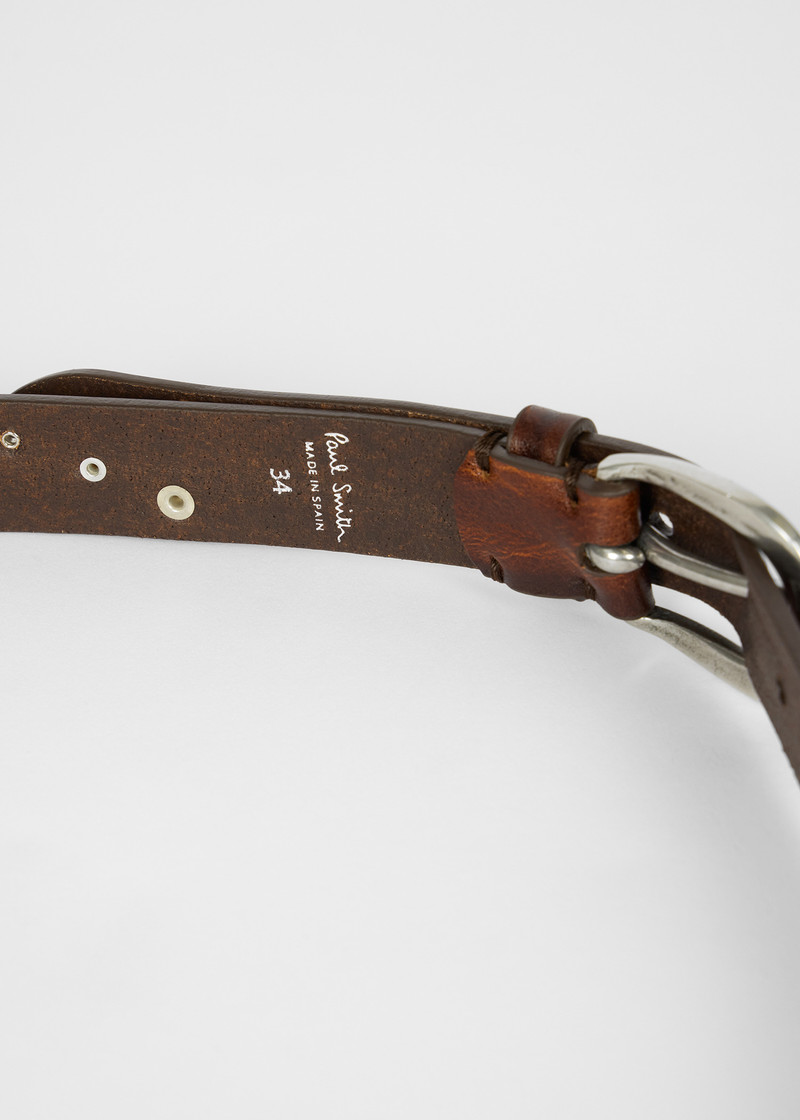 Brown Leather Studded Belt 4