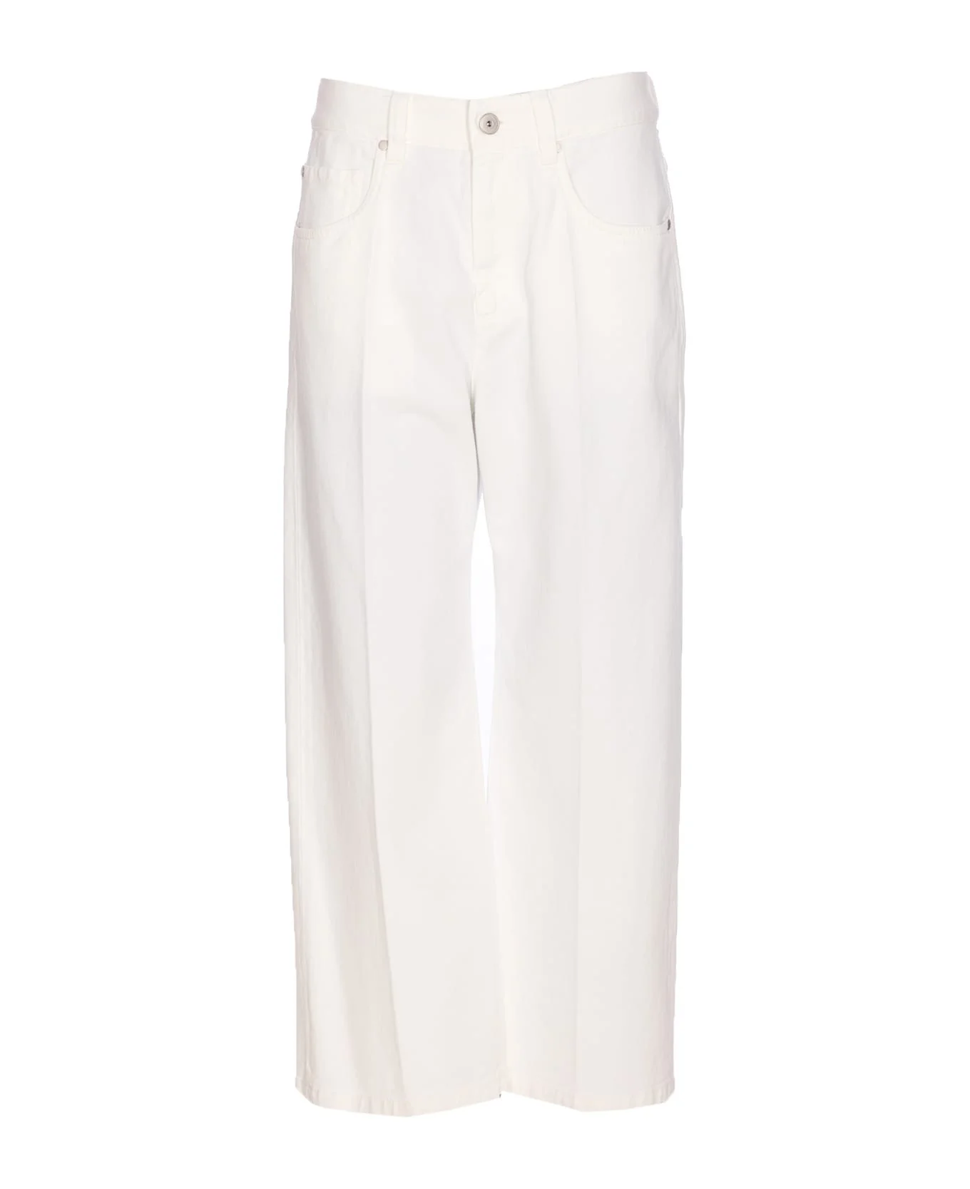 Contemporary Square Denim Pants With Jewel - 1