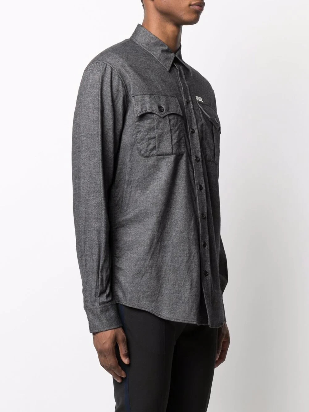 twill button front shirt - 3