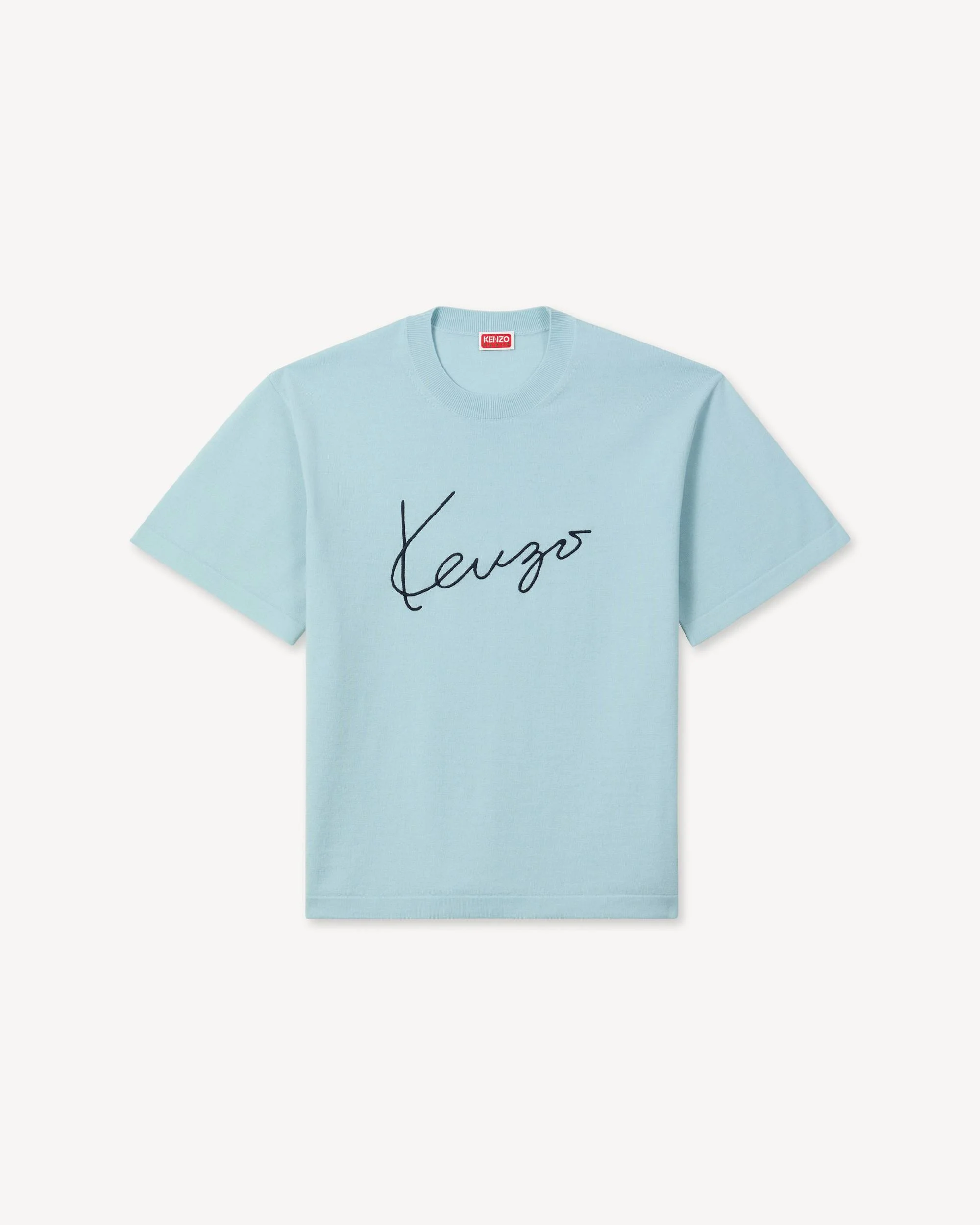 'KENZO Signature' embroidered T-shirt in merino wool - 1