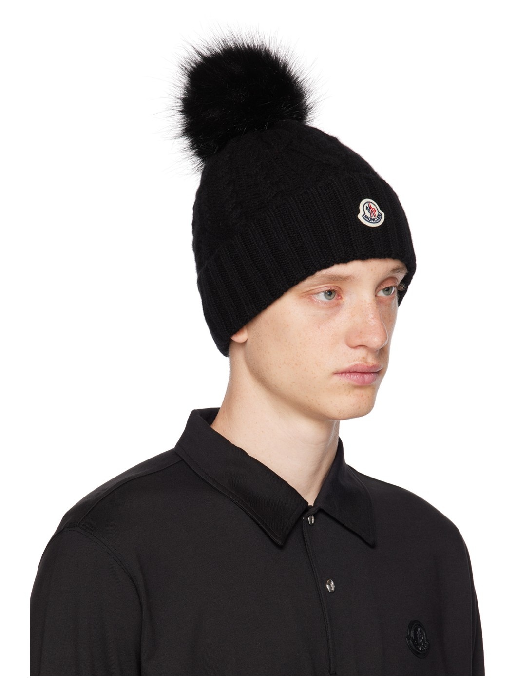 Black Pom-Pom Hat - 2