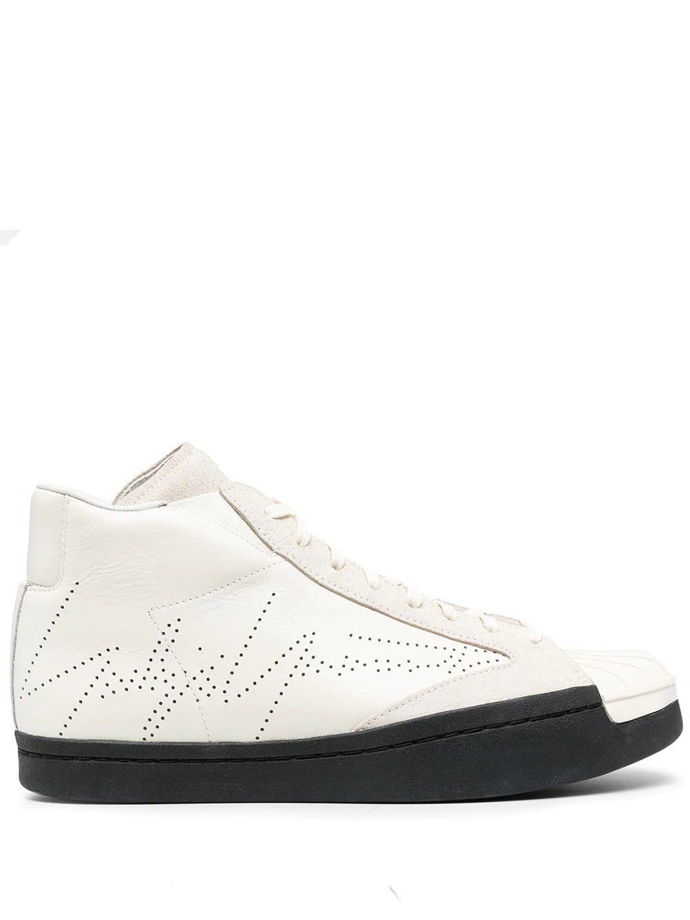 perforated logo high-top sneakers - 1