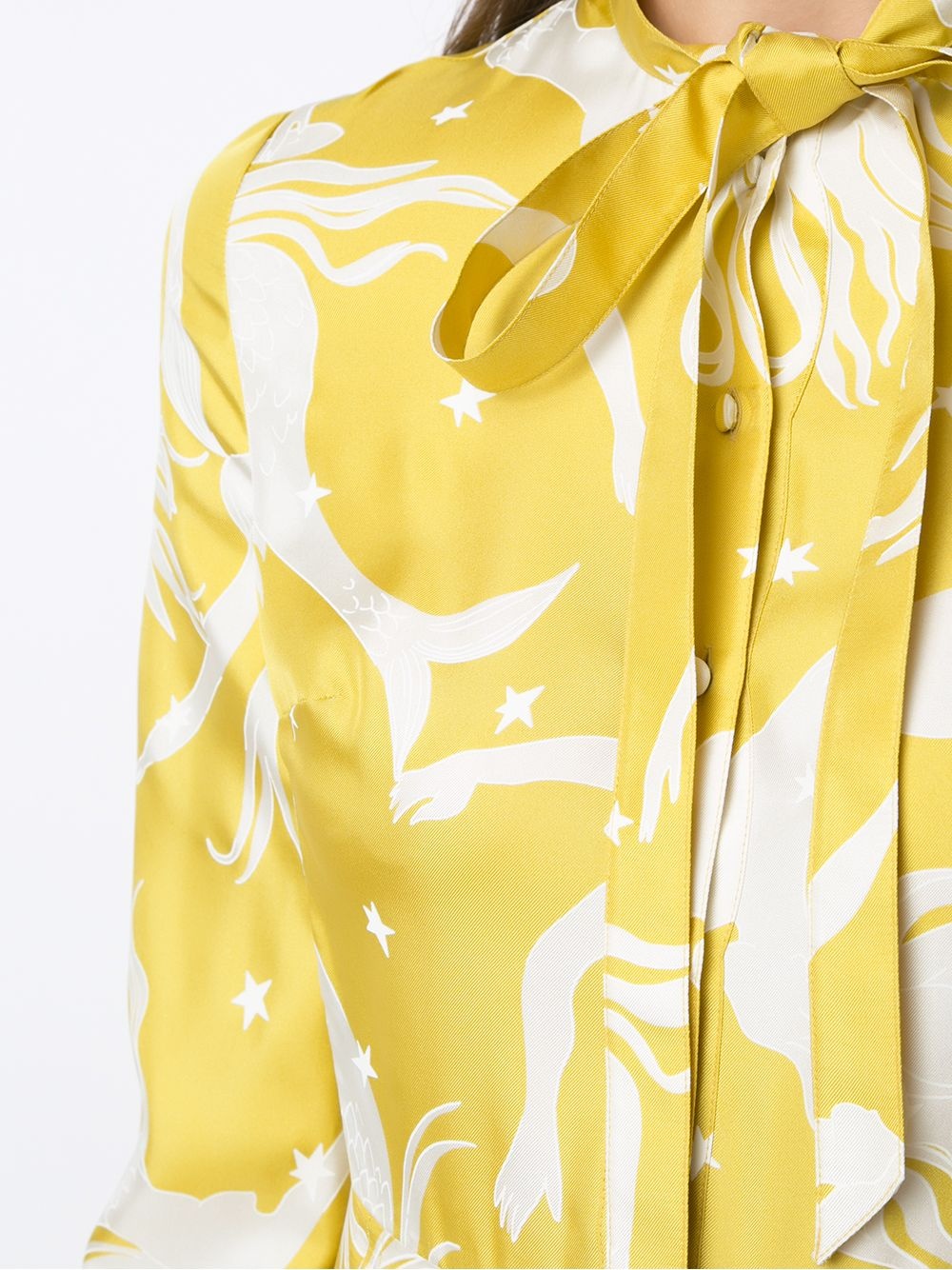 printed silk twill dress - 5