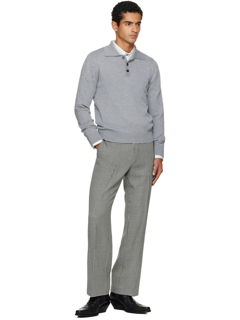 ERNEST W. BAKER Black & White Loose Fit Flare Trousers outlook