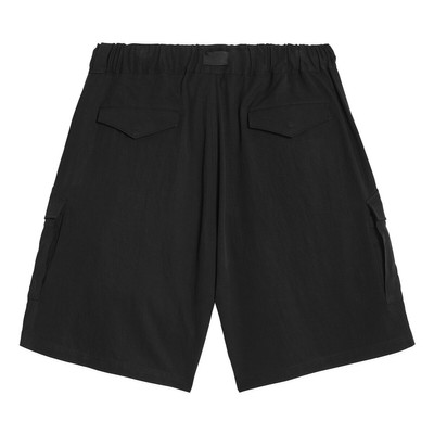 Y-3 Washed Twill Shorts in Black outlook