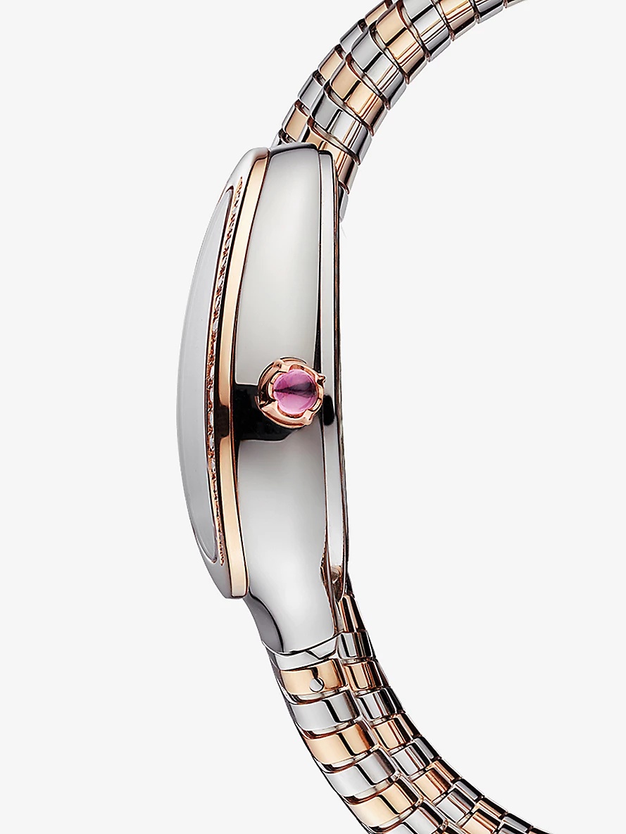 SP35WSPGD.2T Serpenti Tubogas 18ct rose-gold, stainless steel and brilliant-cut diamond quartz watch - 3