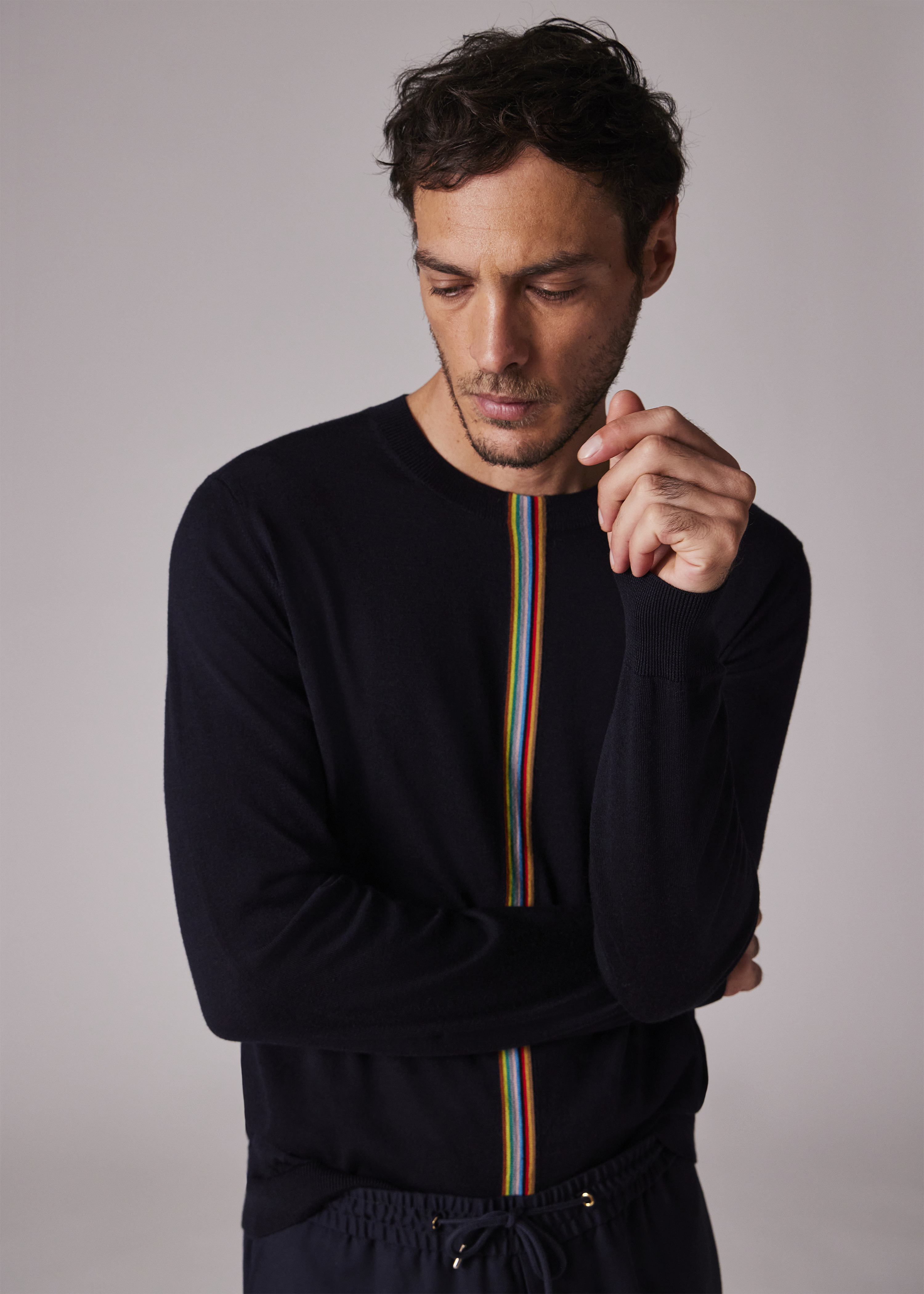 Navy 'Signature Stripe' Merino Wool Sweater - 5