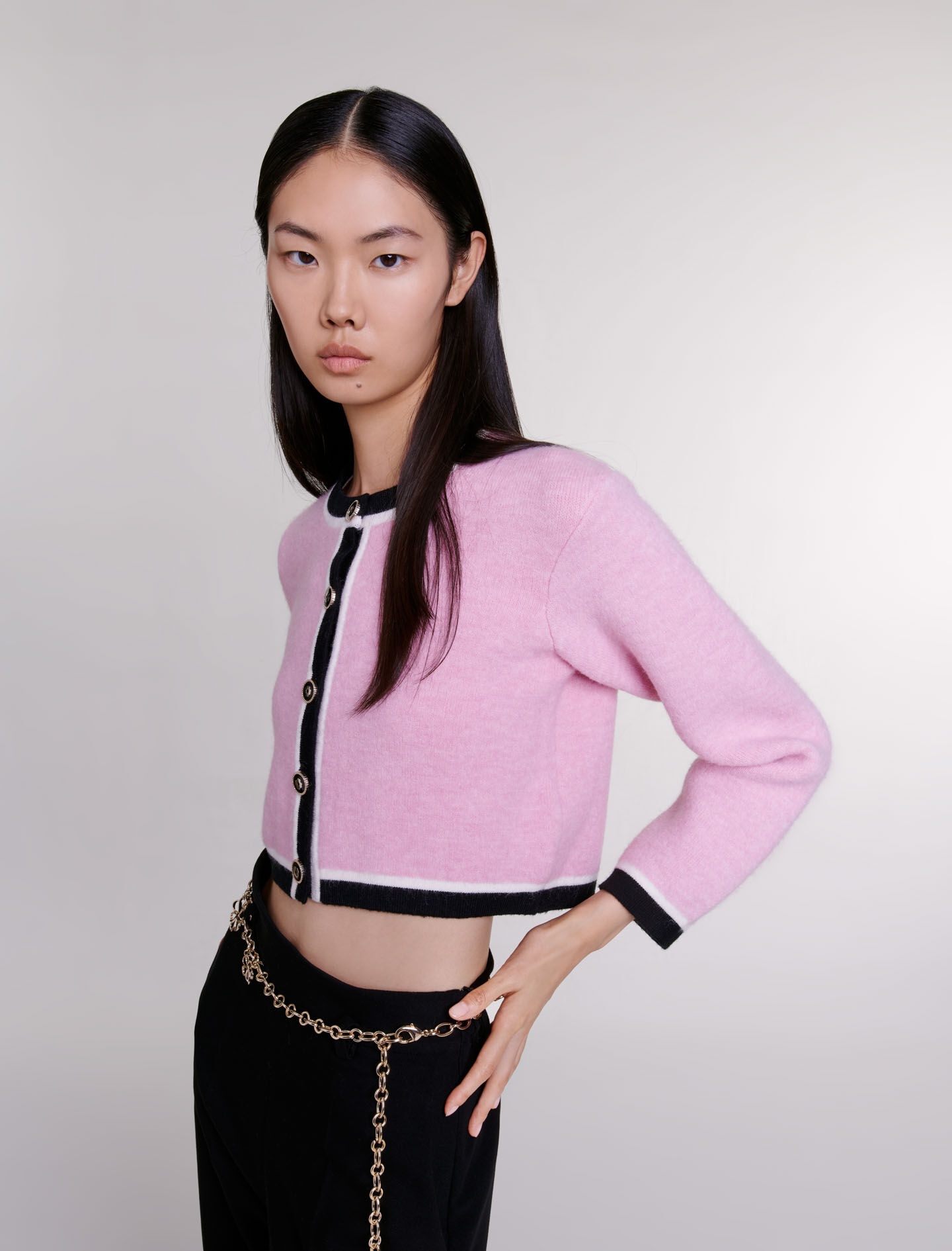 Cropped knit cardigan - 7
