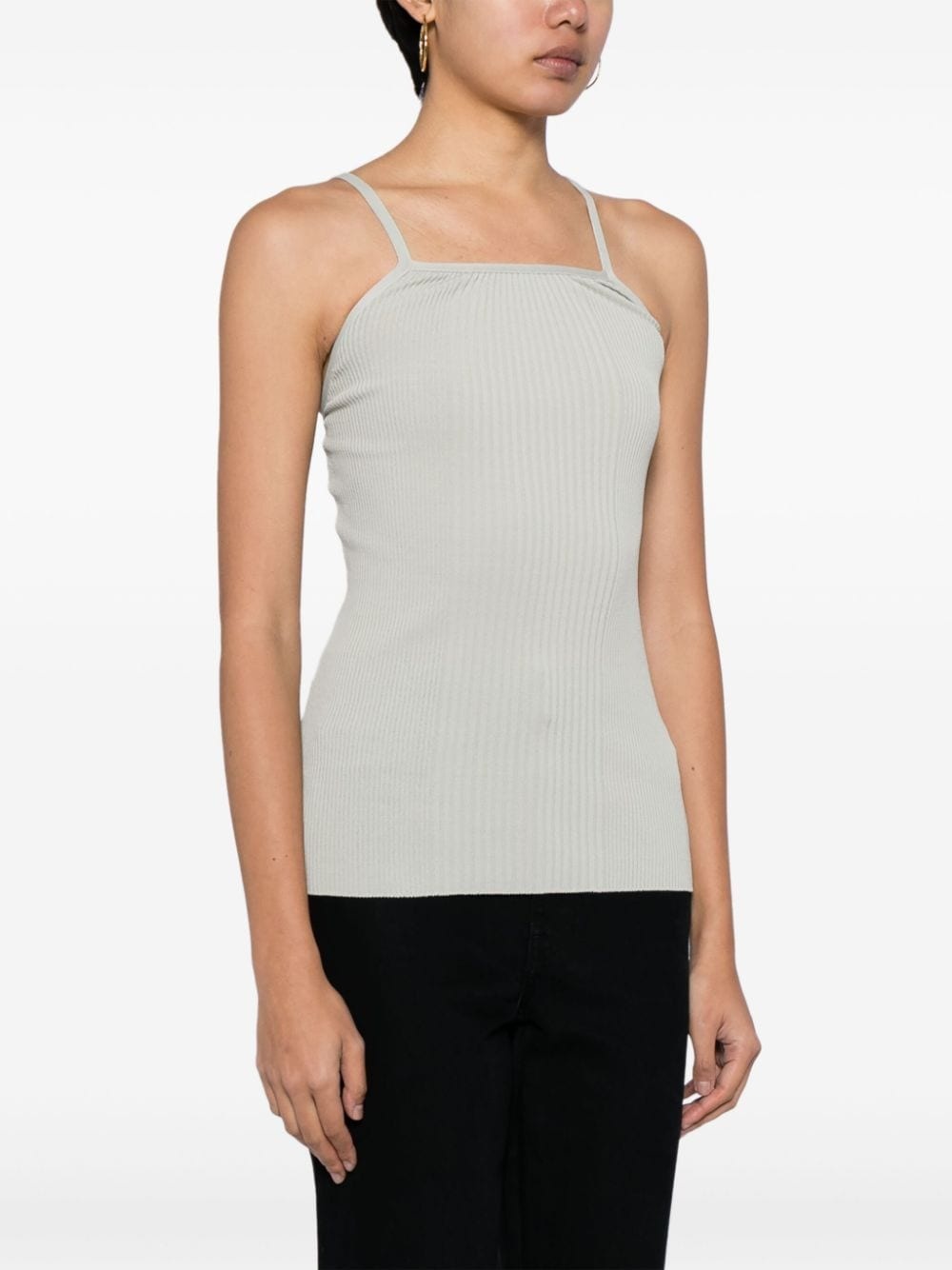 halterneck ribbed tank top - 3