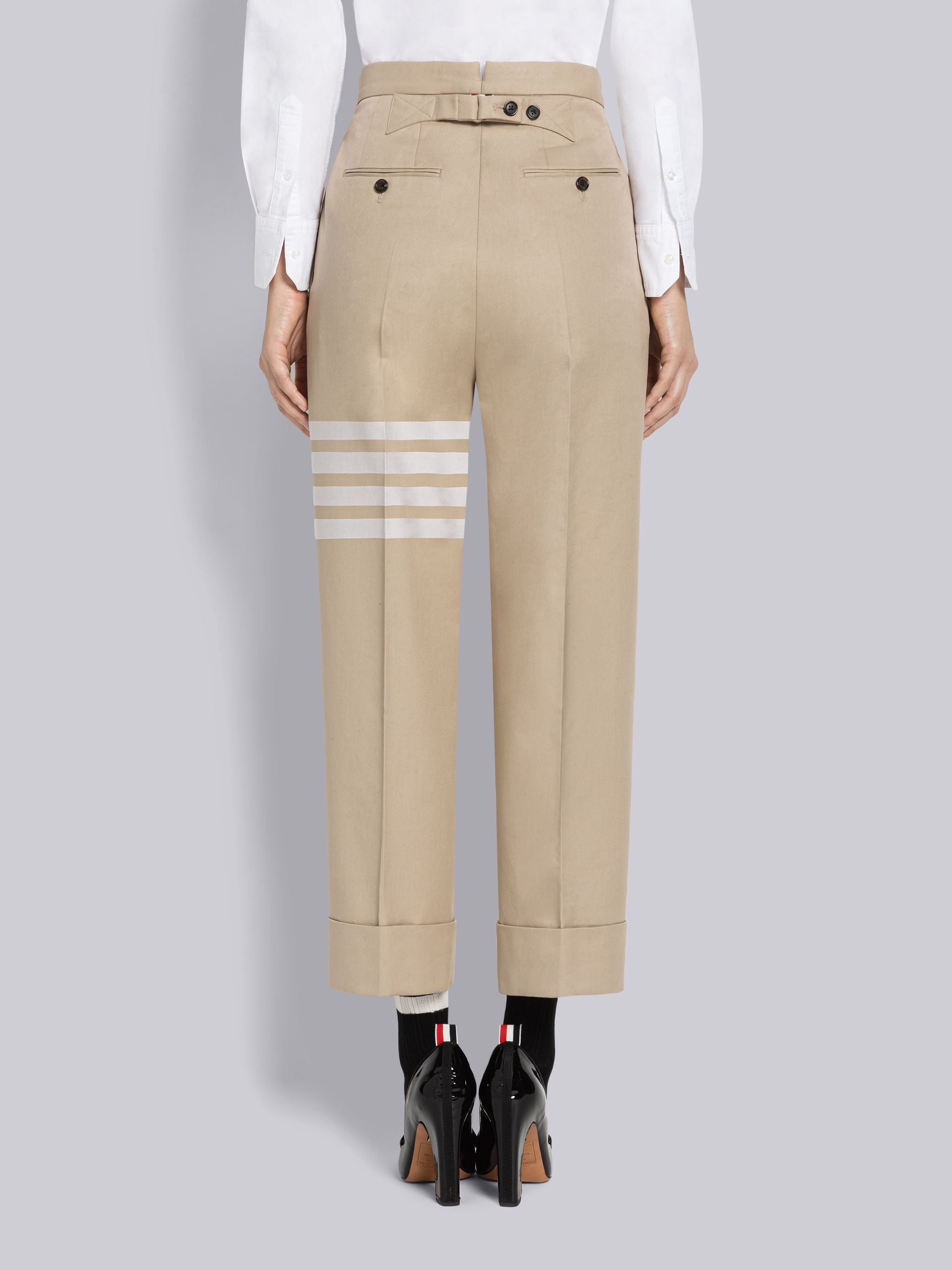 Cotton Twill Single Pleat 4-Bar Trouser - 3