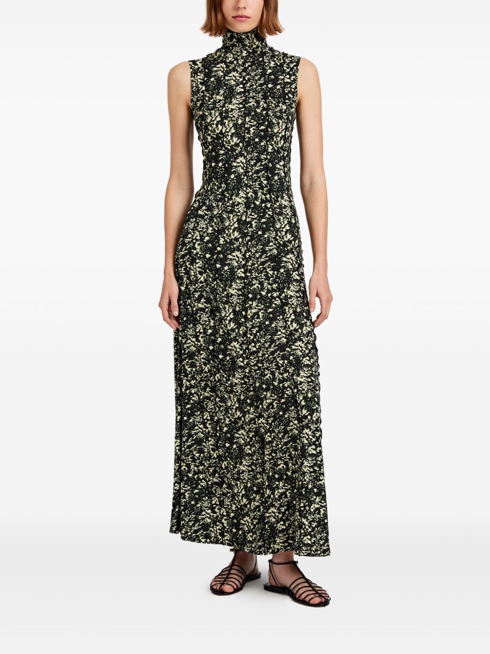 high-neck floral maxi dress - 2