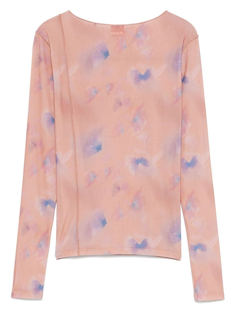HUGO butterfly-print top outlook