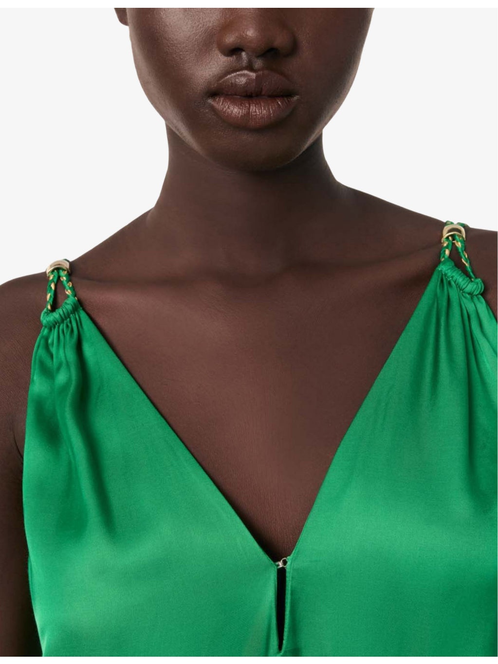 V-Neck Cut-Out Woven Midi Dress - 5