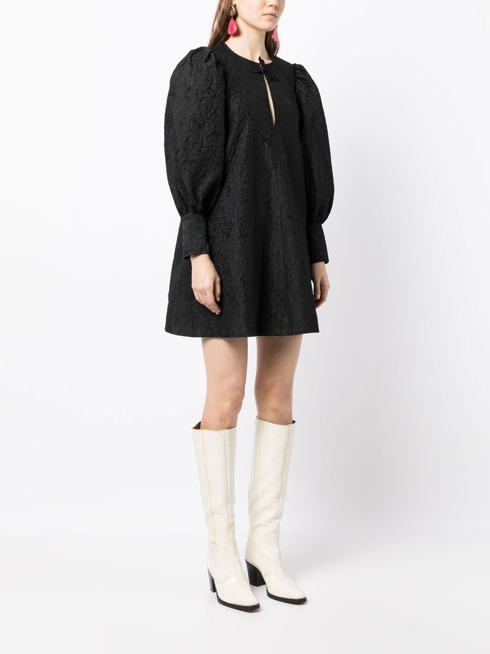 jacquard organza mini-dress - 3