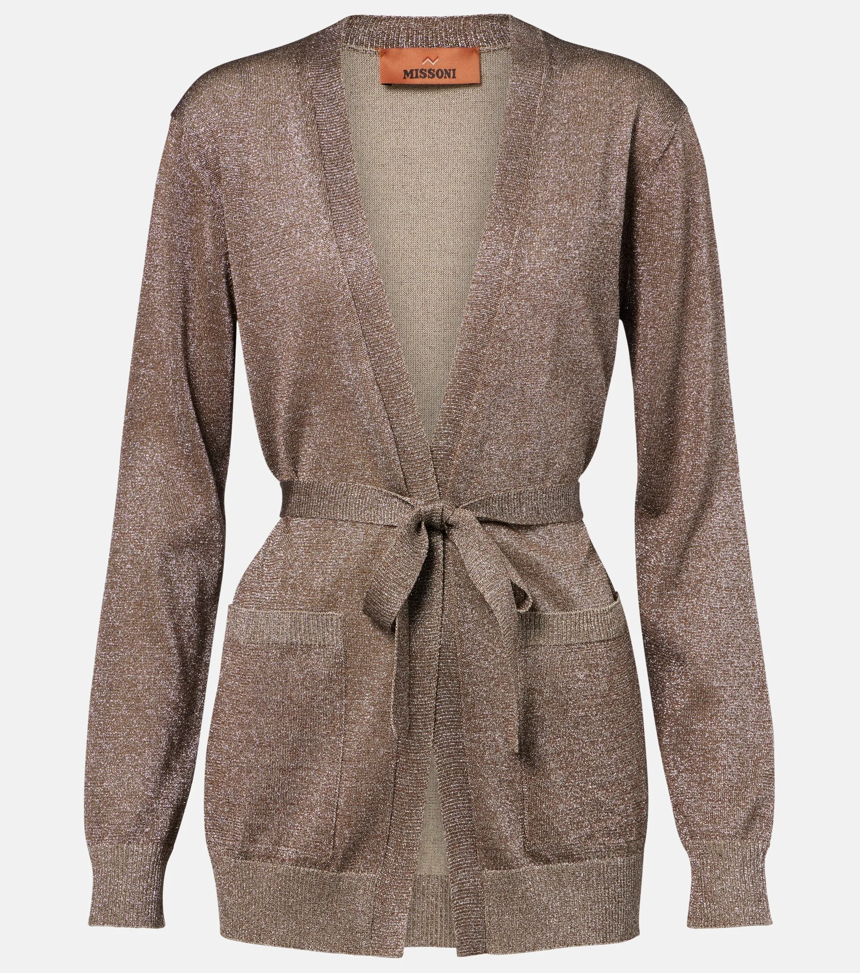 Knitted lamé wrap cardigan - 1