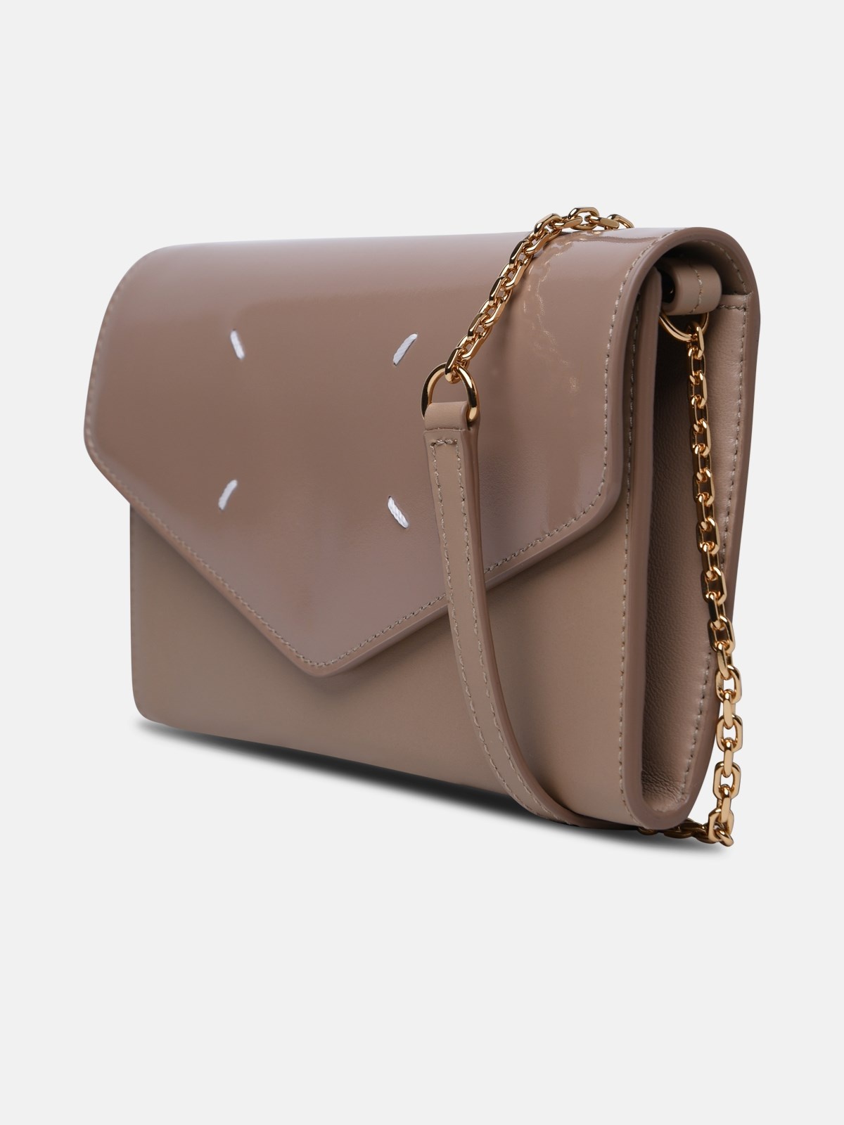 BEIGE LEATHER CROSSBODY BAG - 2