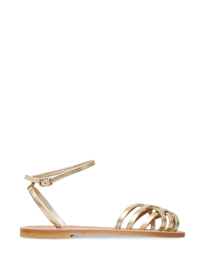 Danaens cage-strap leather flat sandals 1