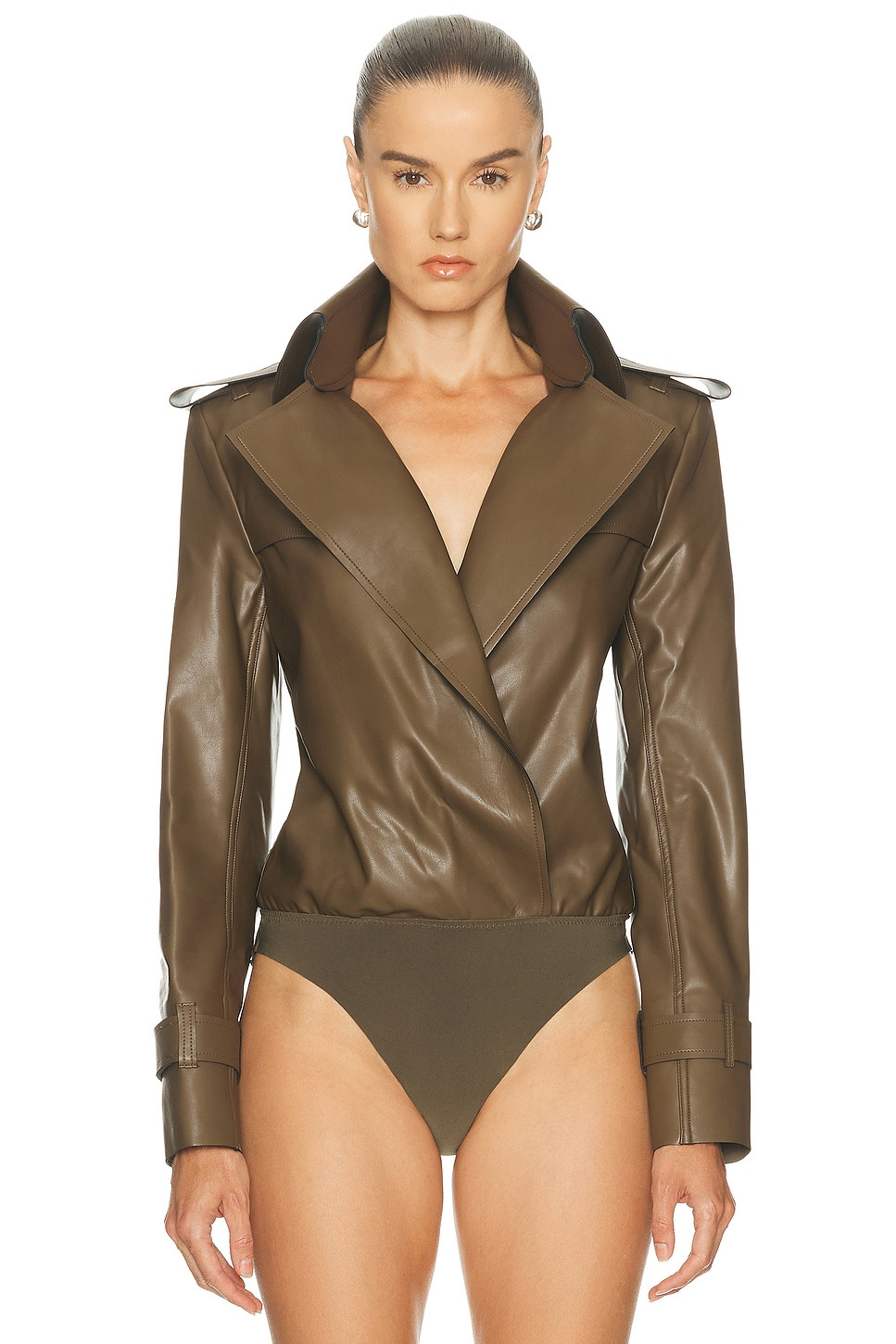 Double Breasted Trench Bodysuit - 2