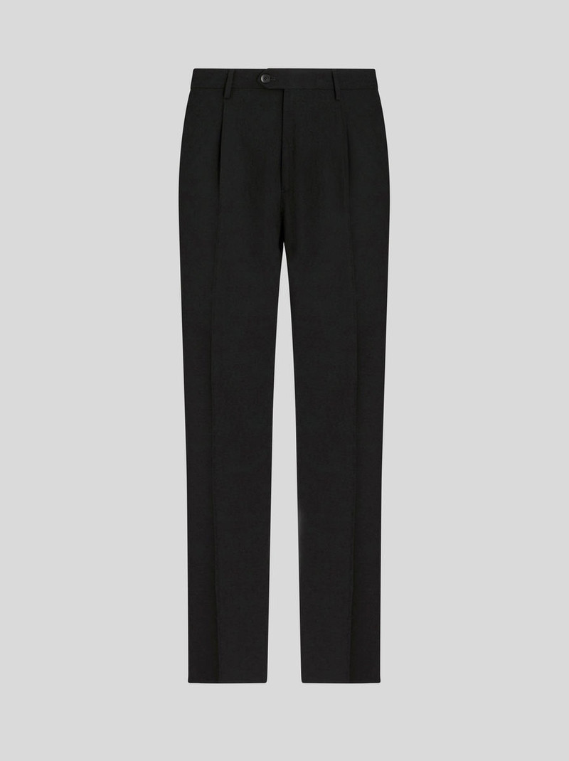 TROUSERS WITH TUCKS AND SIDE BAND - 1