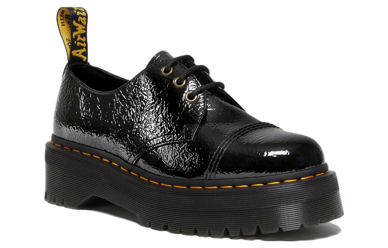 Dr. Martens 1461 Distressed Patent Leather Platform Shoes 'Black' 27716001 - 2