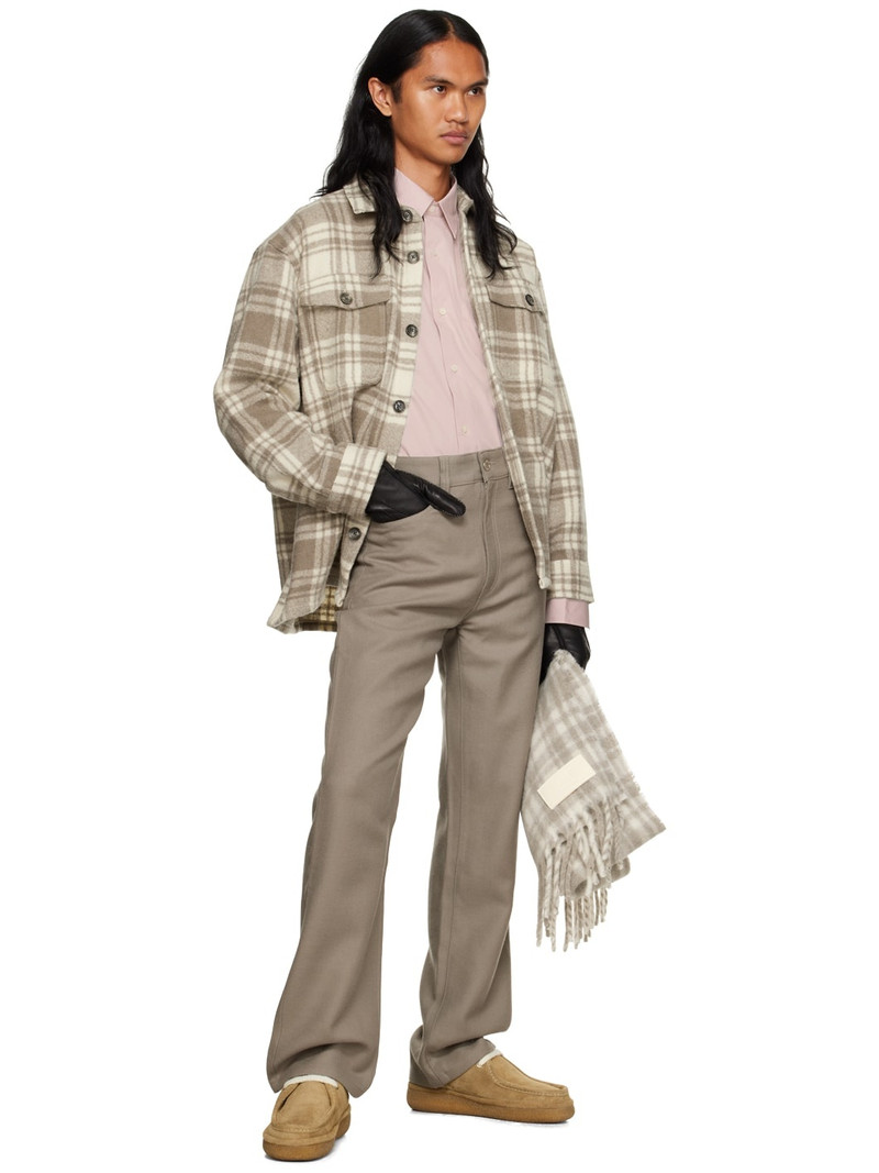AMI Paris Beige & Off-White Oversized Shirt outlook