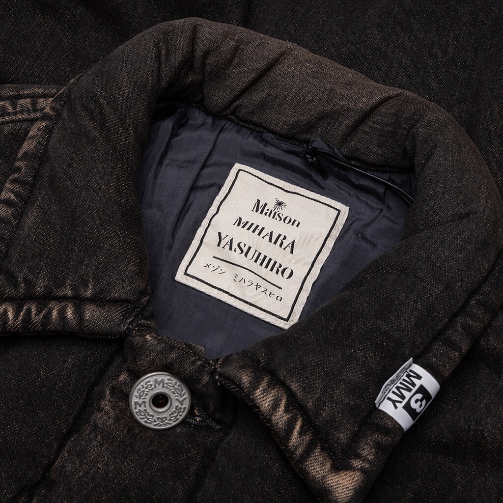 PUFFER DENIM JACKET - BLACK - 3