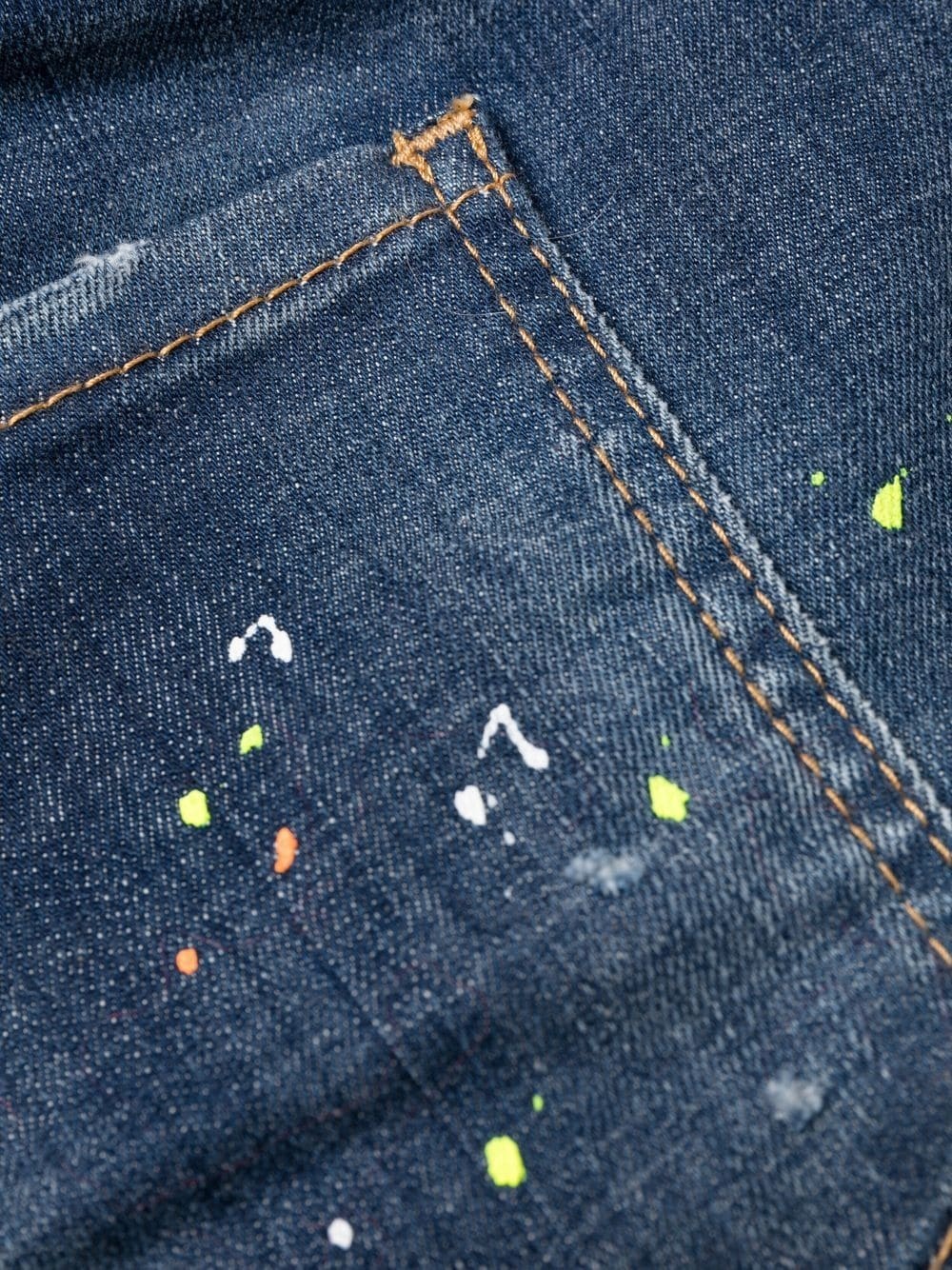 low-rise paint-splatter jeans - 6