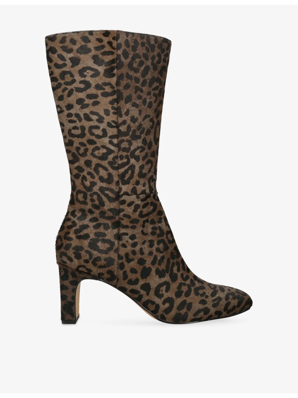 Riggs Leopard-Print Calf-Hair Heeled Mid-Calf Boots - 1