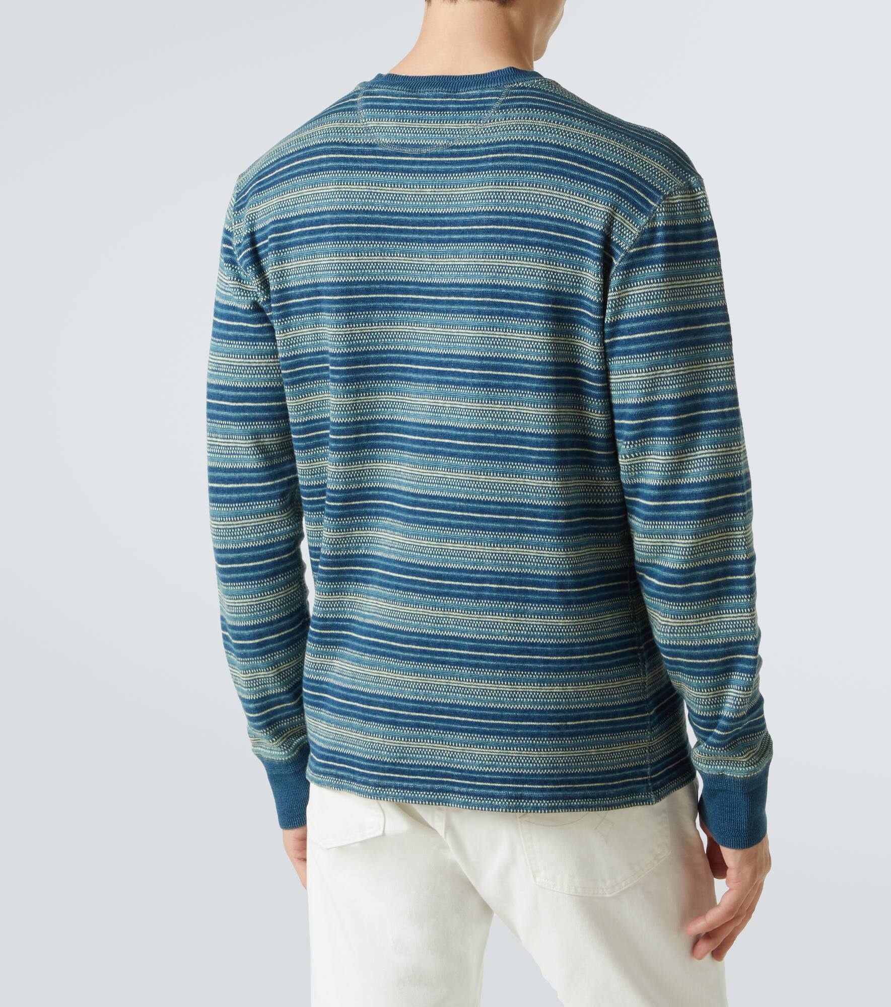Cotton jacquard Henley shirt - 4