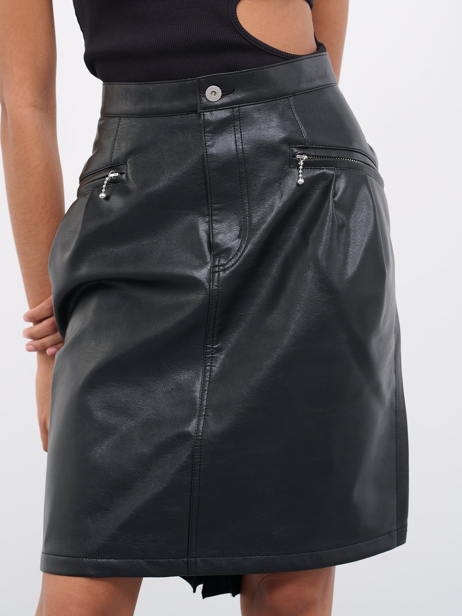 Leather Pencil Skirt - 4