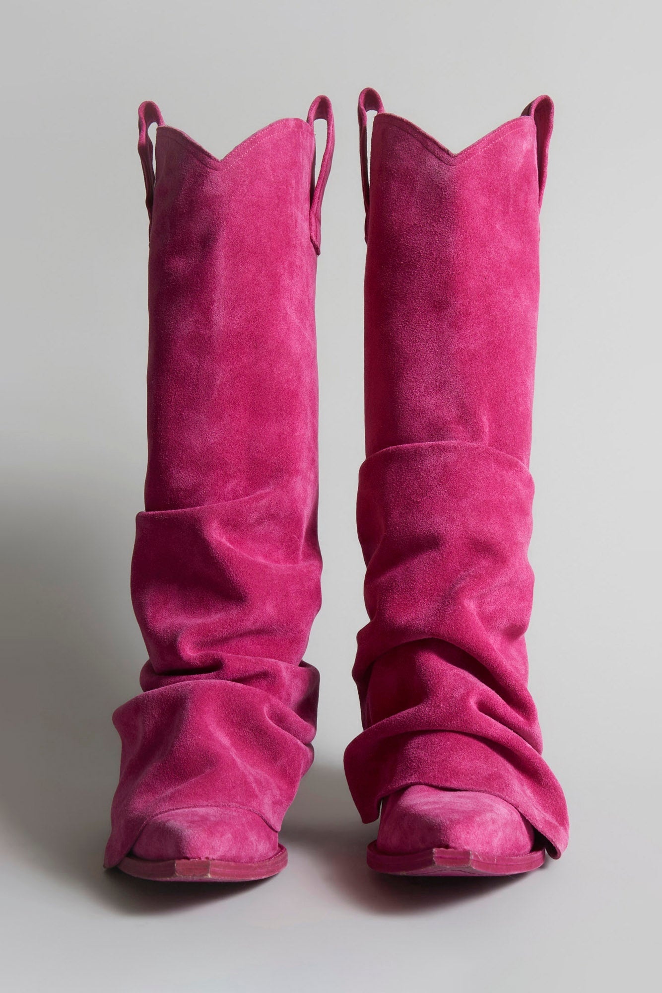 MID COWBOY BOOTS - PINK SUEDE - 3