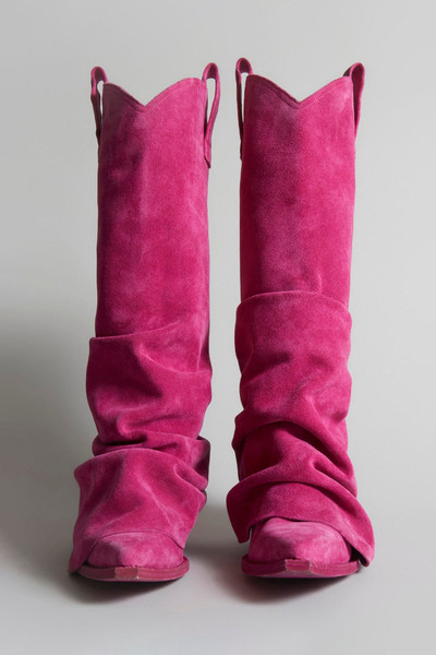 R13 MID COWBOY BOOTS - PINK SUEDE outlook