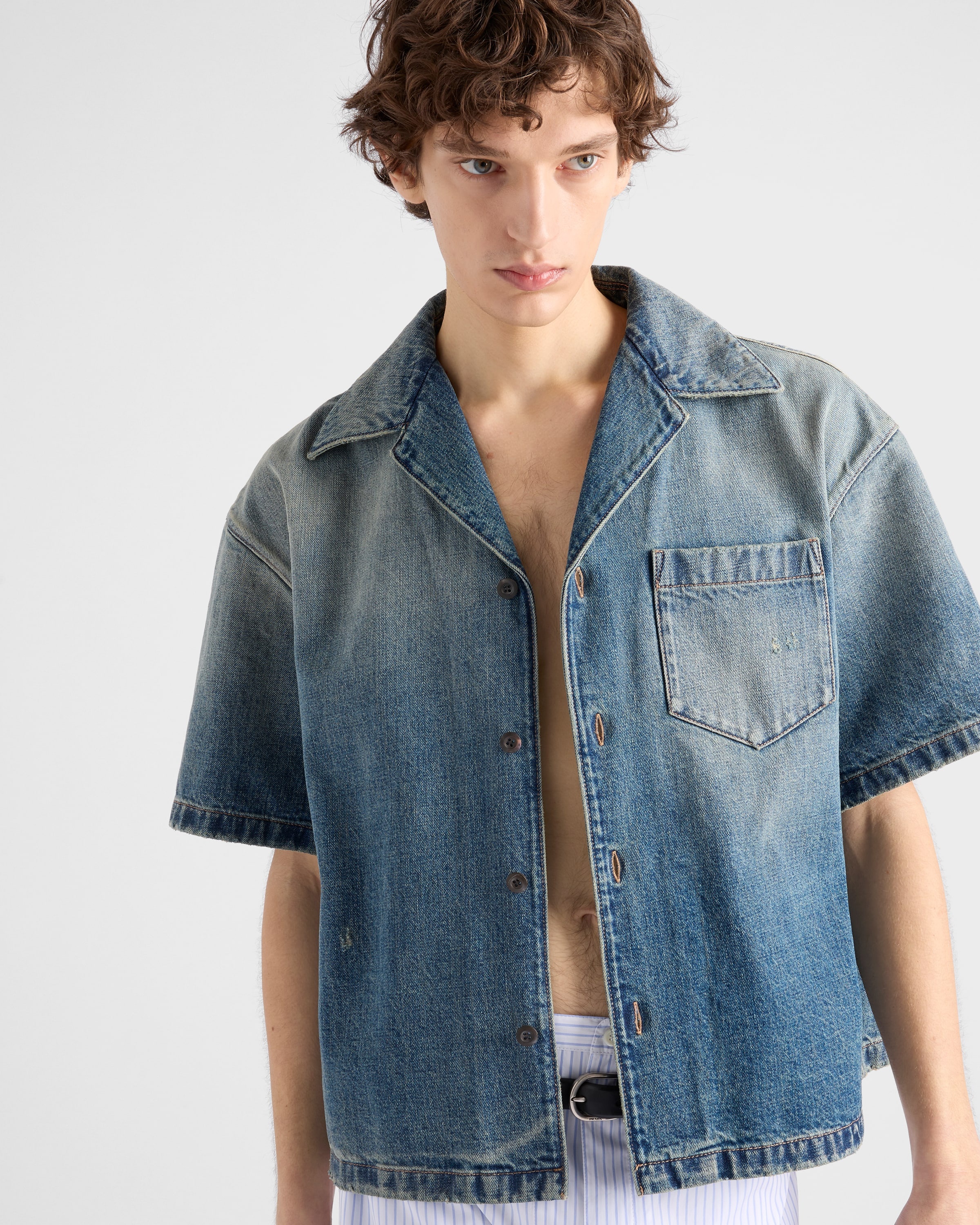 Denim bowling shirt - 3