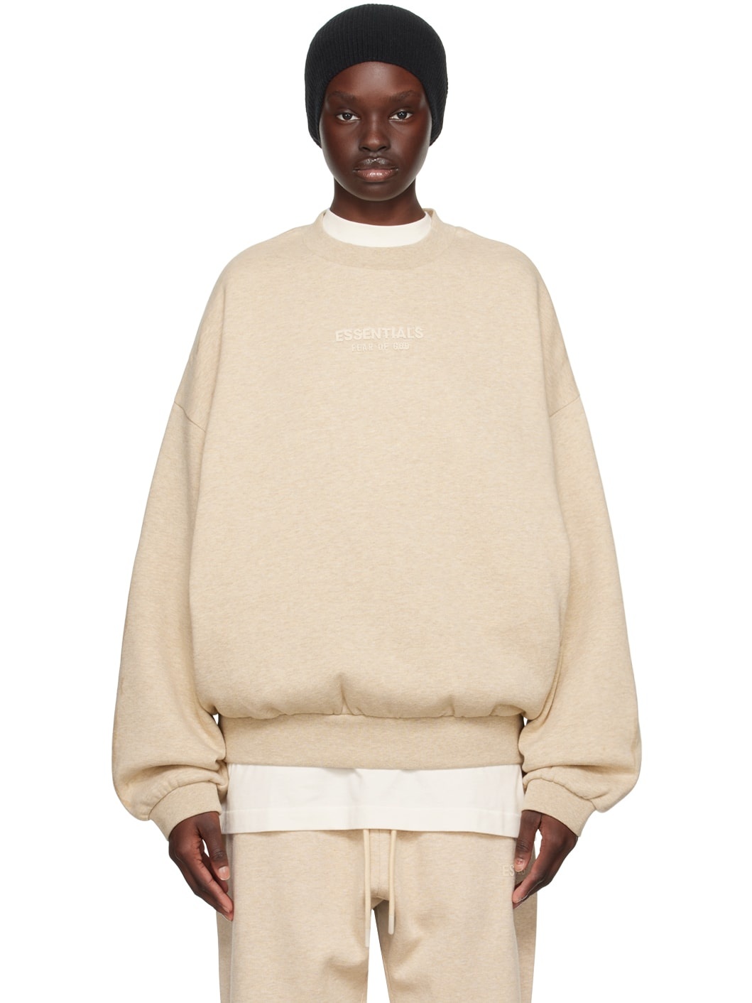Beige Crewneck Sweatshirt - 1