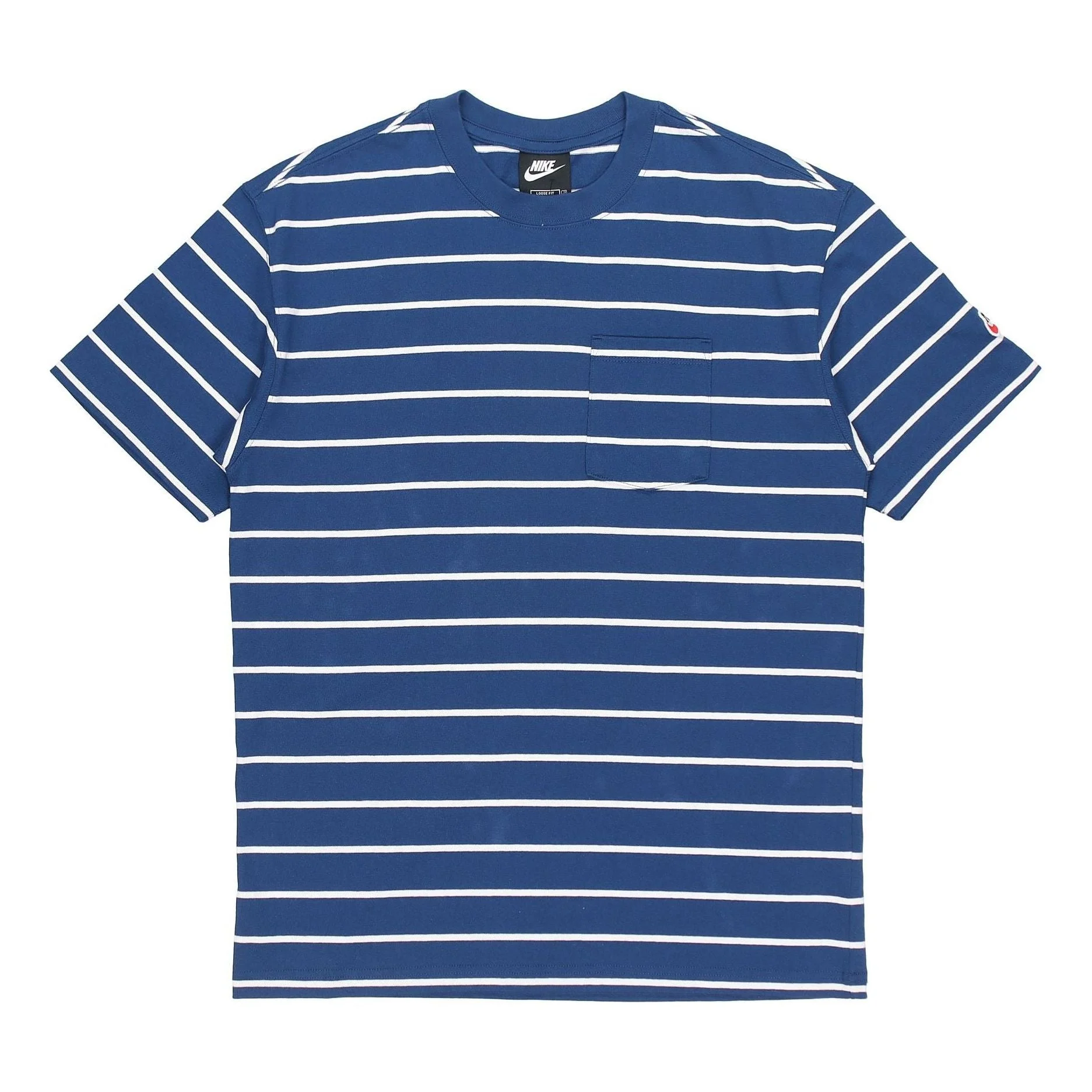 Nike Sportswear Sports Stripe Round Neck Short Sleeve Blue DM8880-490 - 1