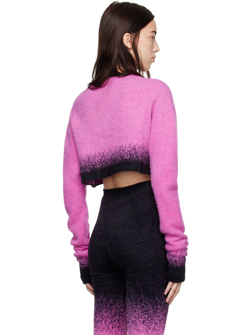 Black & Pink Boxy Knit Cardigan - 3