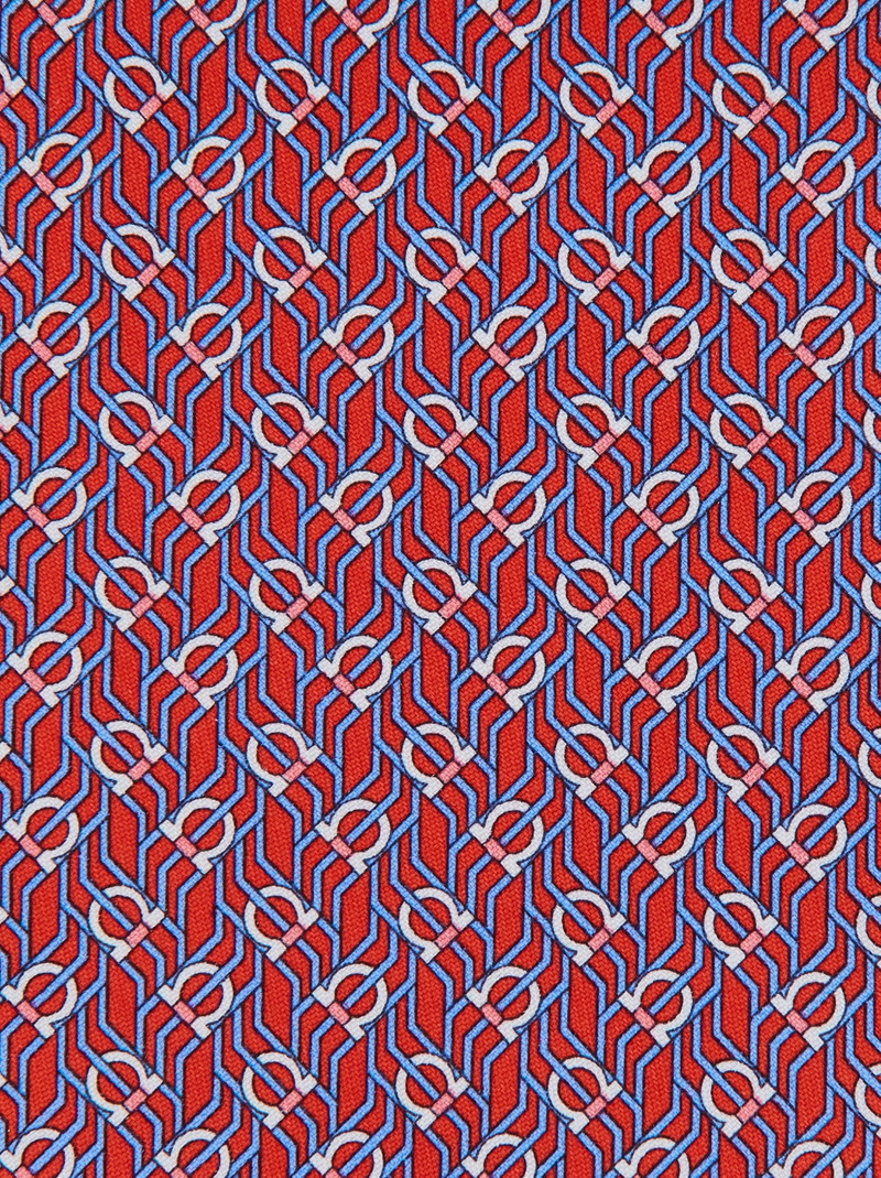FERRAGAMO Tetris print silk tie outlook