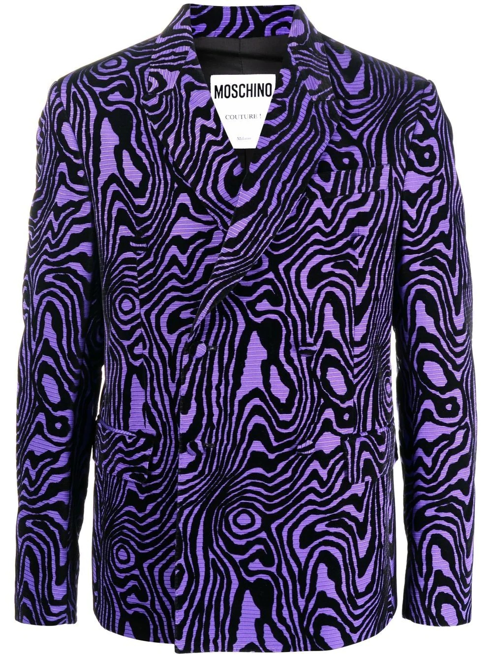 abstract-print double-breasted blazer - 1