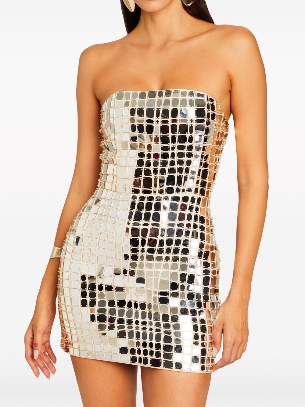 Kaleido embellished strapless minidress - 4