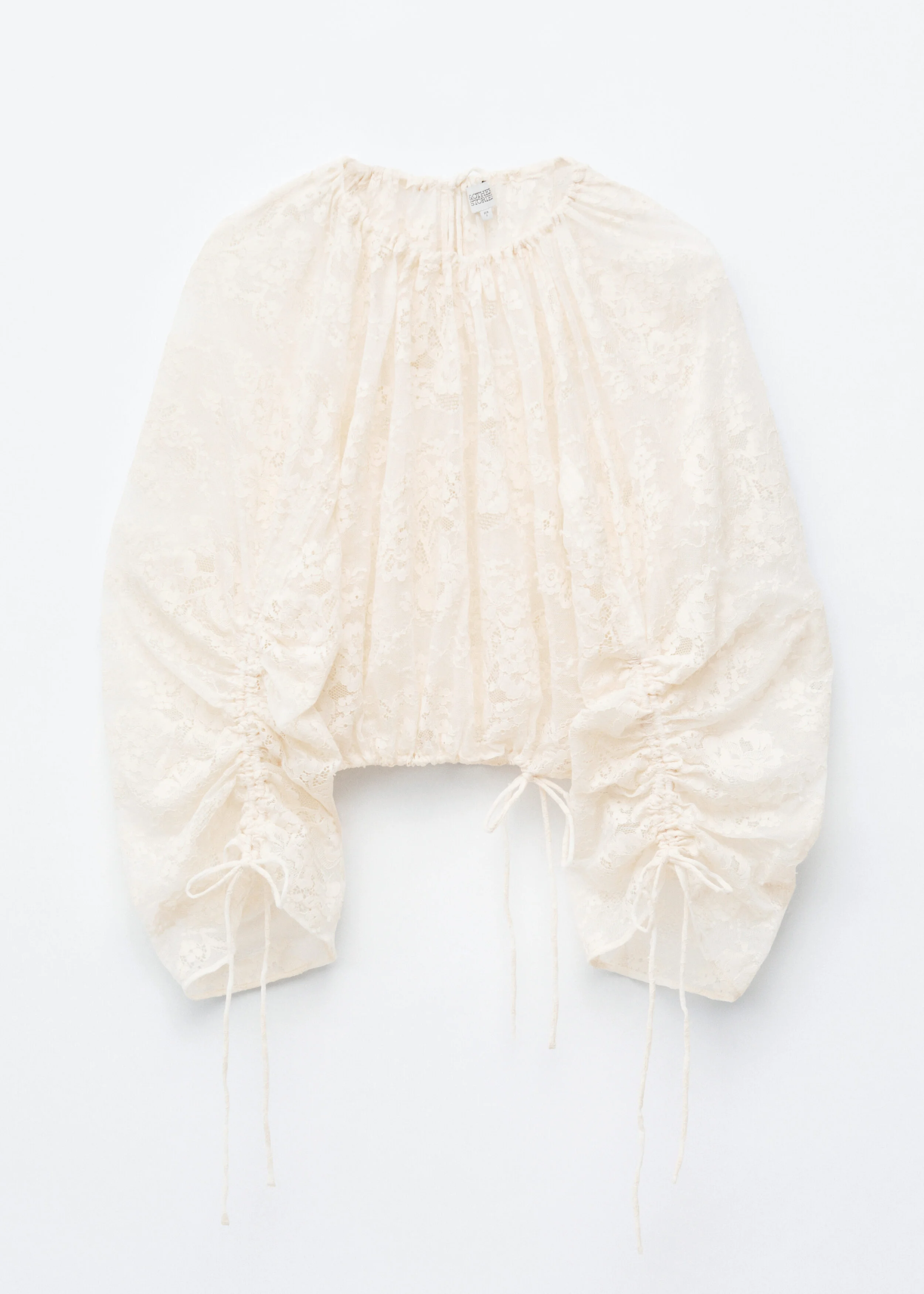 Gathered Lace Blouse - 1