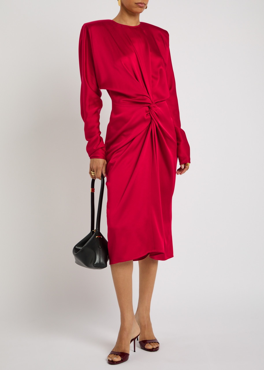 Stella Mccartney Twisted Satin Midi Dress - 4