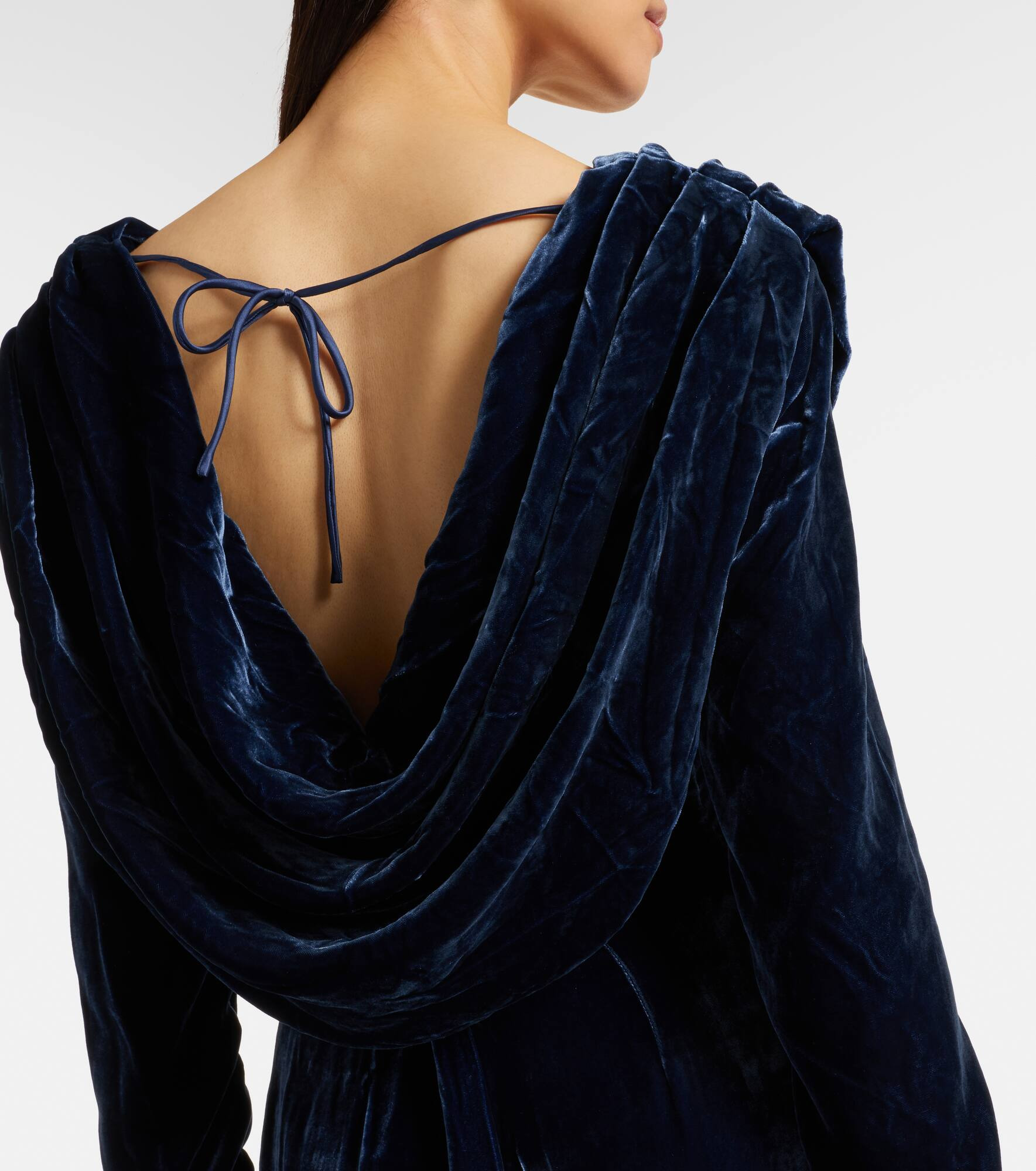 Ivette draped velvet gown - 6