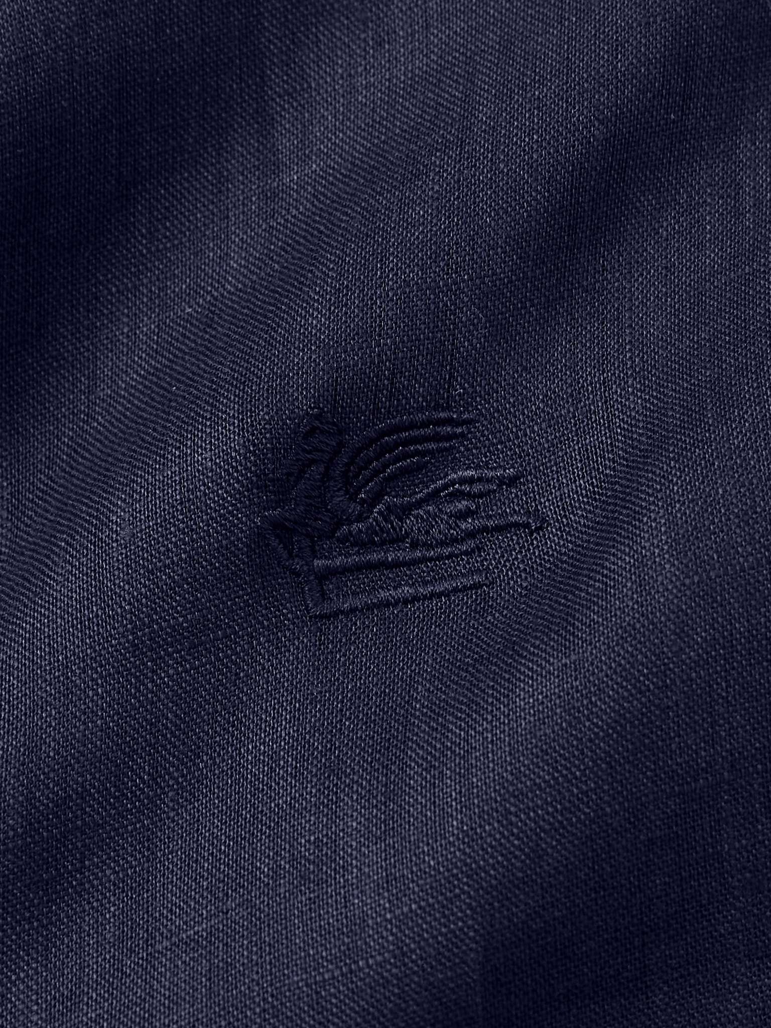 Slim-Fit Logo-Embroidered Linen Shirt - 5