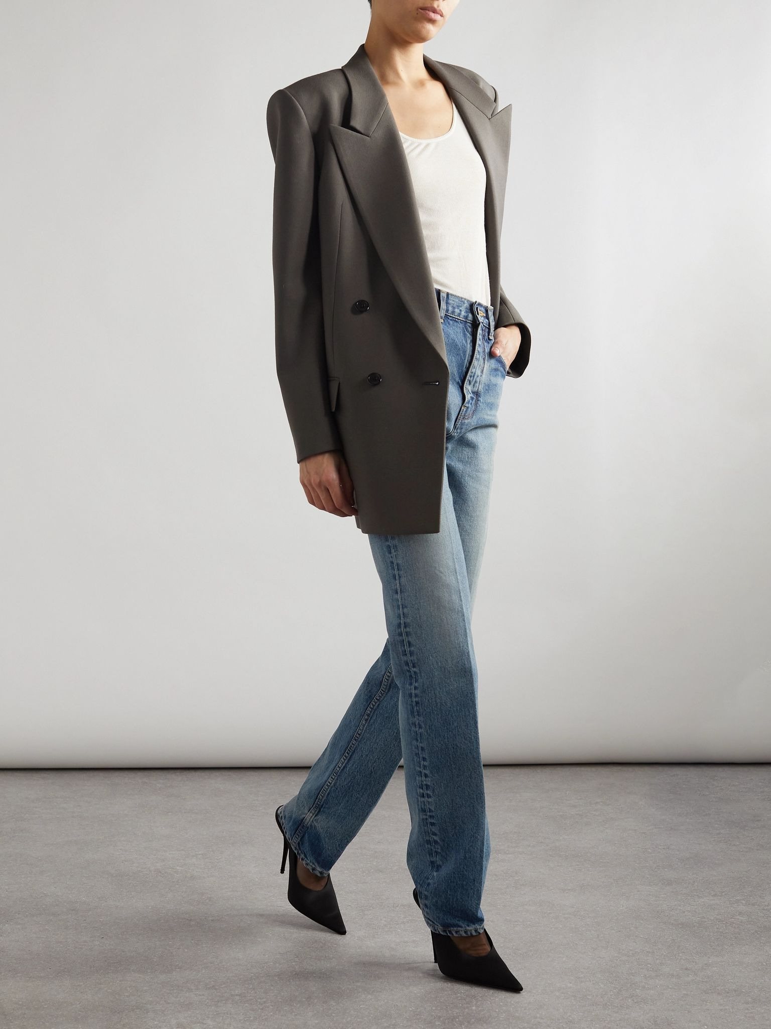 Mid-rise straight-leg jeans Blue - 2