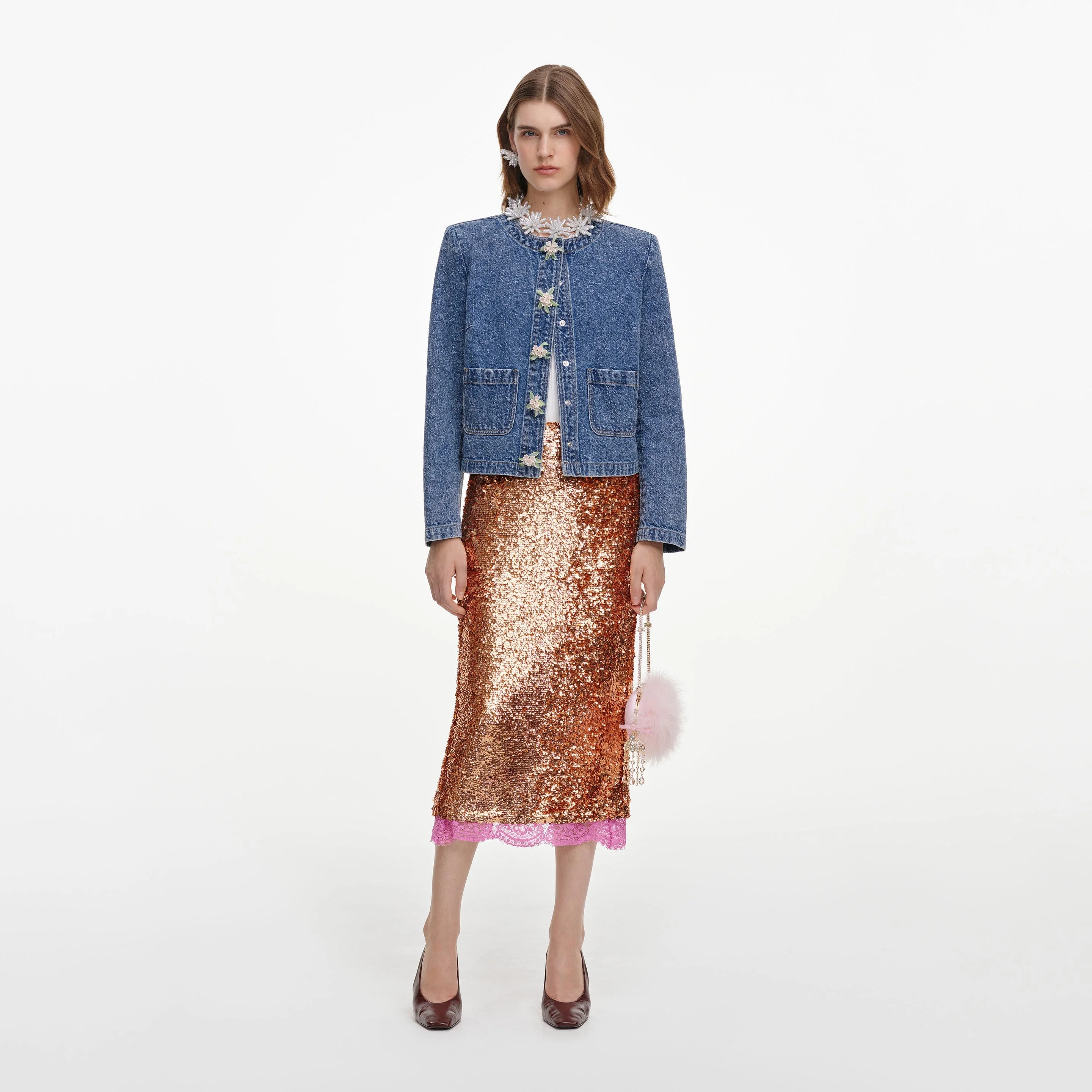 Textured Denim Jacket - 1