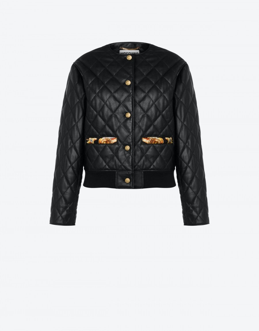 FAUCET PRINT NAPPA LEATHER JACKET - 1